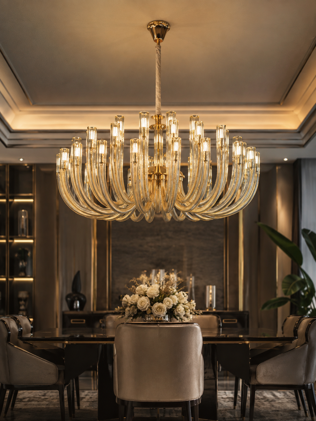 The Elvaron Chandelier — Luxury Sculptural Glass Multi-Arm Chandelier