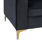Glitz Modern L Shaped Velvet Sofa