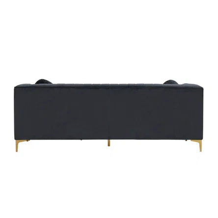Glitz Modern L Shaped Velvet Sofa