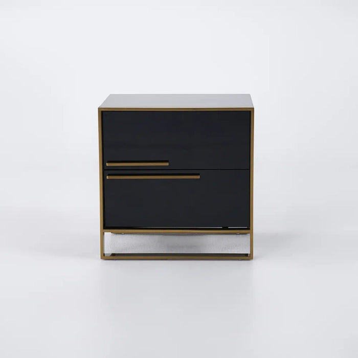 Sam Modern Luxury Black & Gold Bed Side Table