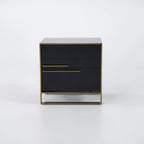 Sam Modern Luxury Black & Gold Bed Side Table
