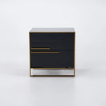 Sam Modern Luxury Black & Gold Bed Side Table