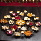 Shakti Metal Decorative Rangoli Urli Bowl with T-Light Candle Holder
