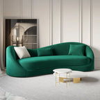 Porsche Modern 3-Seater Sofa in Green Velvet Upholstery for a Luxurious Feel