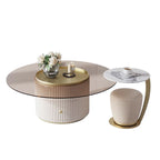 Nasir Modern Round Coffee Table Set