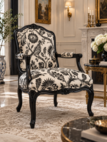 The Virelle Accent Chair — Luxury Carved Solid Wood Statement Chair
