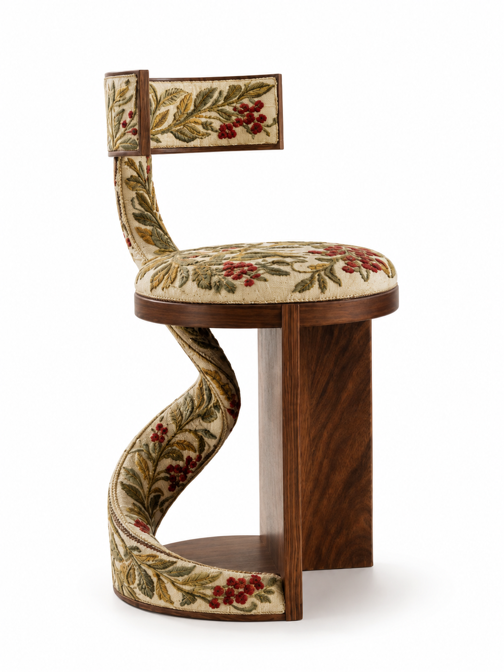 The Rowan Crest Chair — Luxury Sculptural Teak Wood Accent Chair