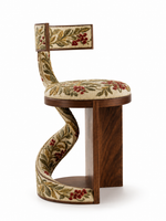The Rowan Crest Chair — Luxury Sculptural Teak Wood Accent Chair