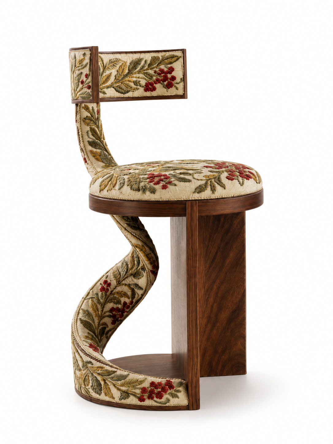 The Rowan Crest Chair — Luxury Sculptural Teak Wood Accent Chair