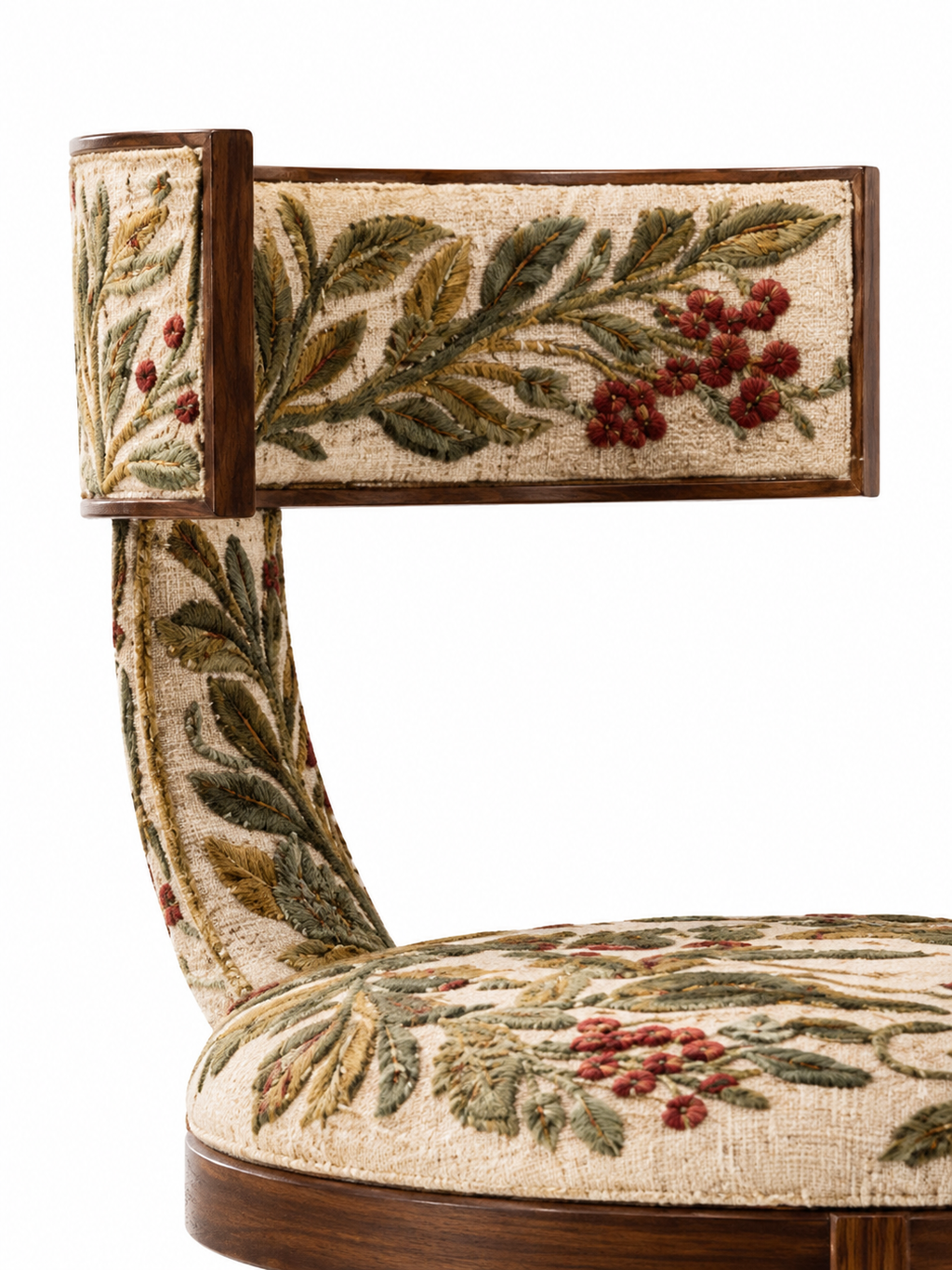 The Rowan Crest Chair — Luxury Sculptural Teak Wood Accent Chair