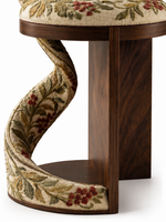 The Rowan Crest Chair — Luxury Sculptural Teak Wood Accent Chair
