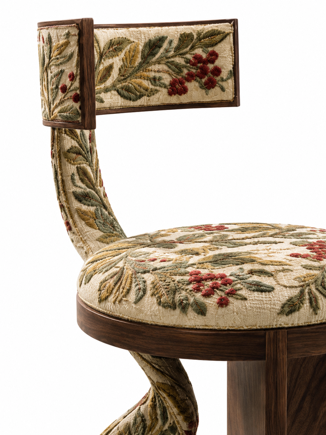 The Rowan Crest Chair — Luxury Sculptural Teak Wood Accent Chair