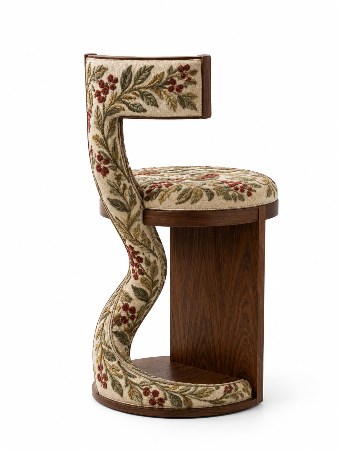 The Rowan Crest Chair — Luxury Sculptural Teak Wood Accent Chair