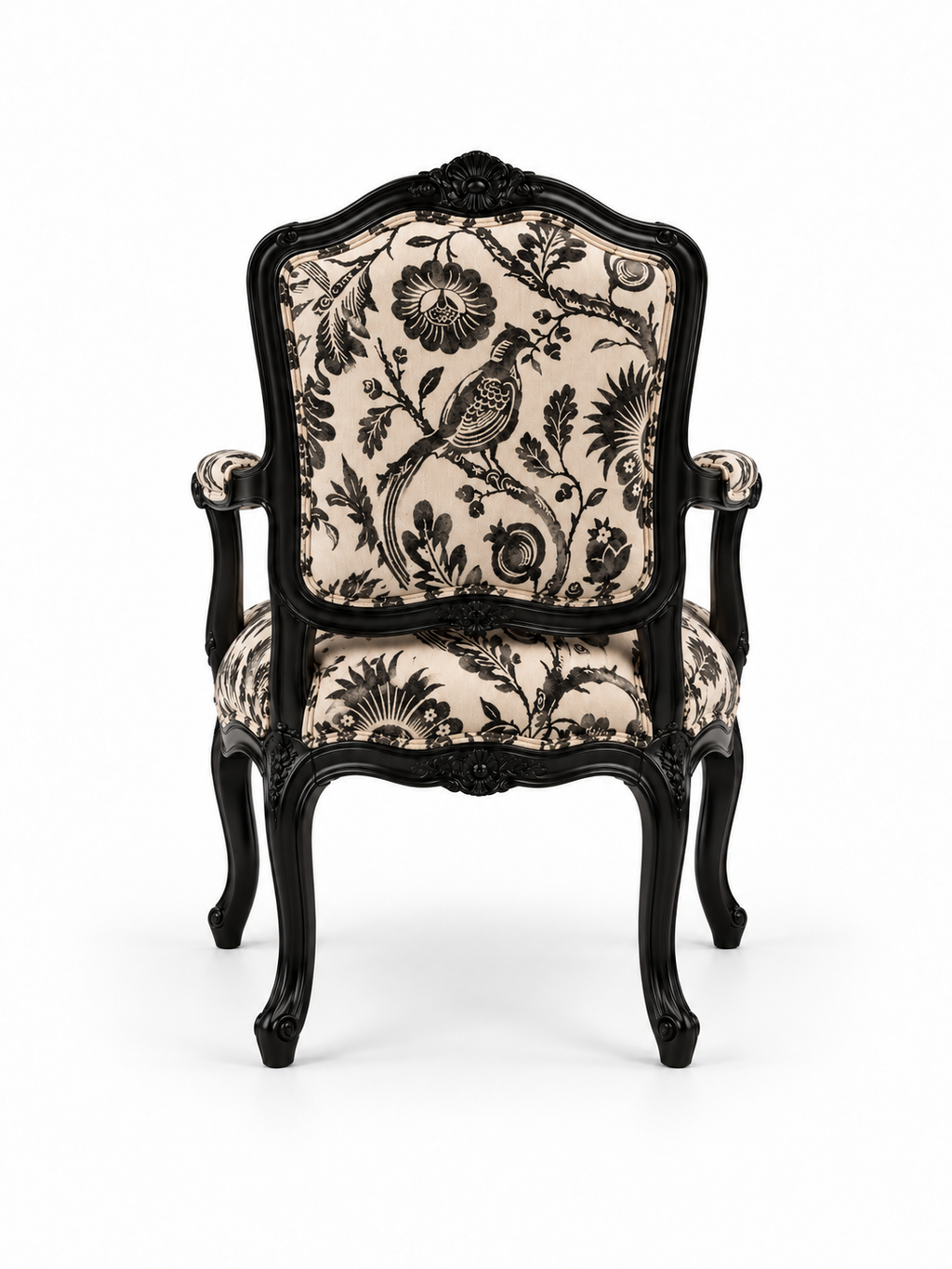 The Virelle Accent Chair — Luxury Carved Solid Wood Statement Chair