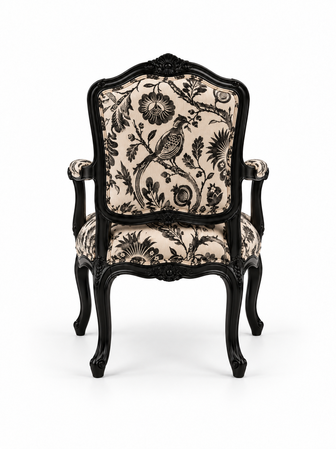The Virelle Accent Chair — Luxury Carved Solid Wood Statement Chair