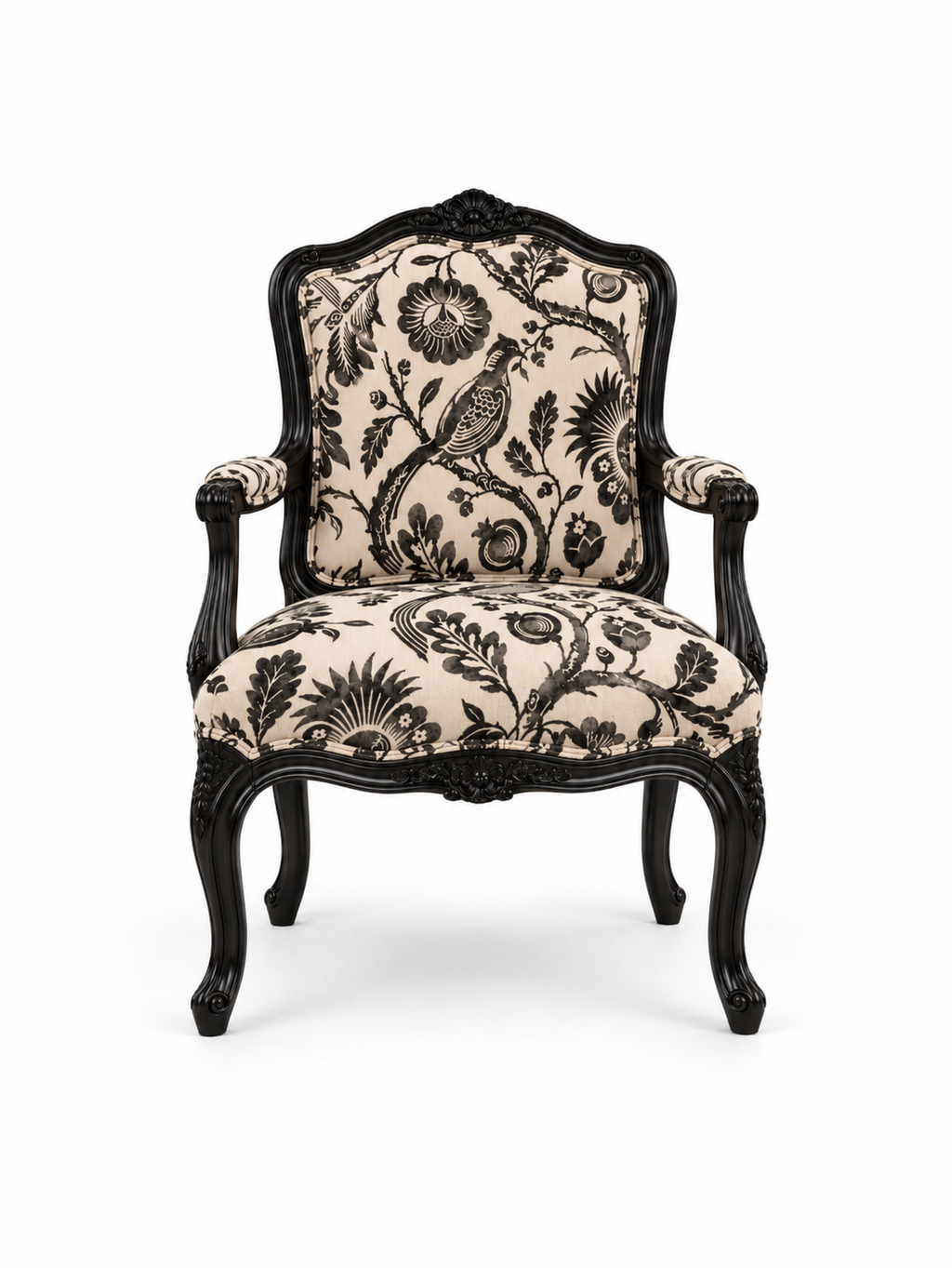 The Virelle Accent Chair — Luxury Carved Solid Wood Statement Chair