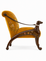 The Primrose Chair — Luxury Floral Teak Wood Accent Chair