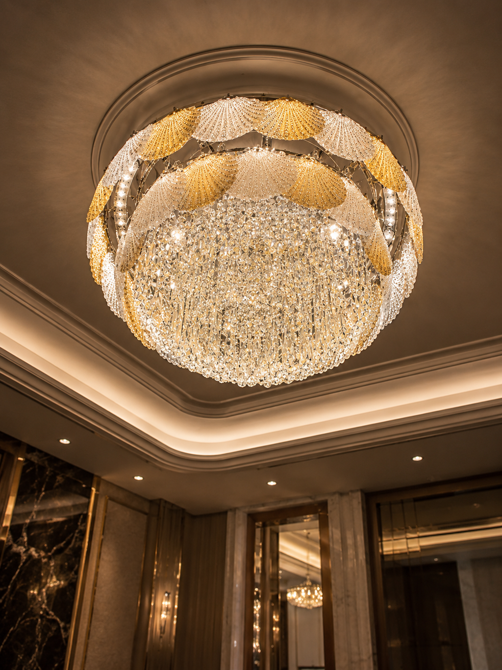 The Solmire Chandelier — Luxury Crystal Canopy Flush Mount Chandelier