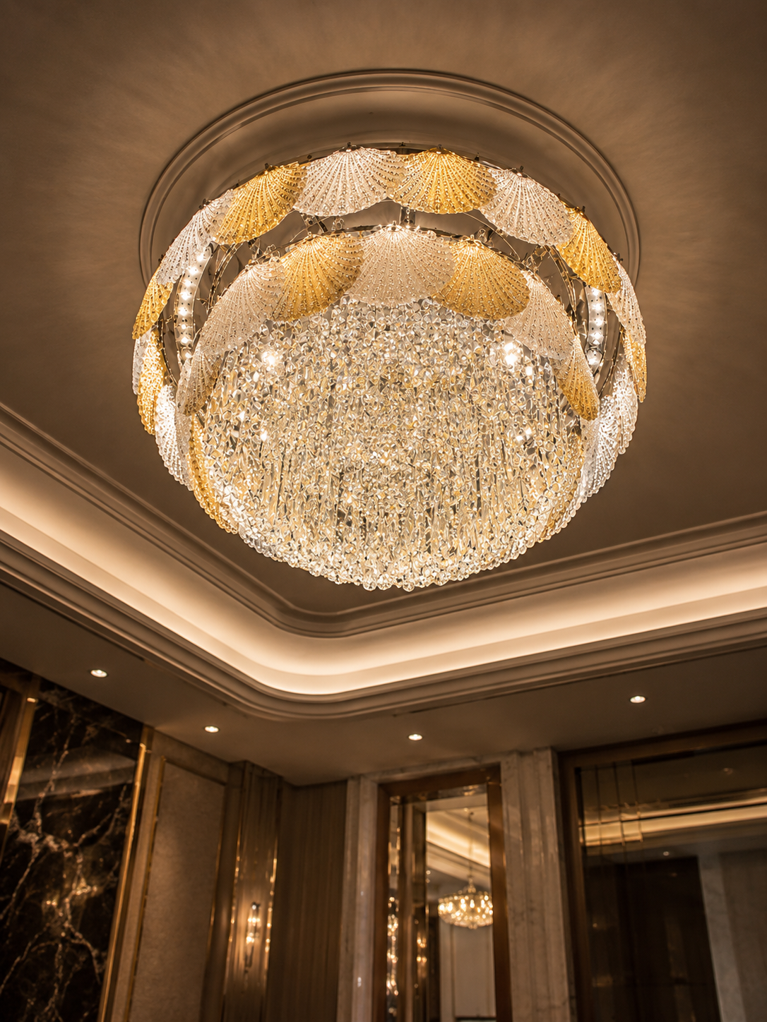 The Solmire Chandelier — Luxury Crystal Canopy Flush Mount Chandelier