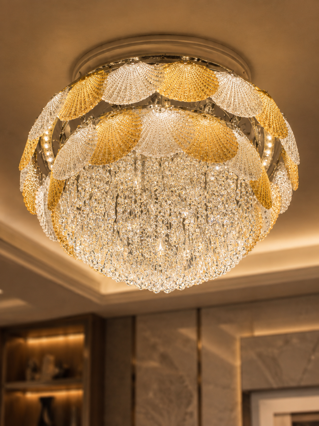 The Solmire Chandelier — Luxury Crystal Canopy Flush Mount Chandelier