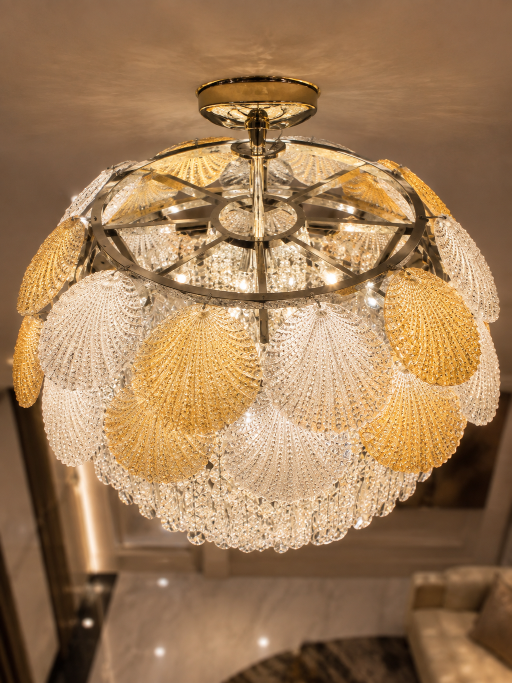 The Solmire Chandelier — Luxury Crystal Canopy Flush Mount Chandelier