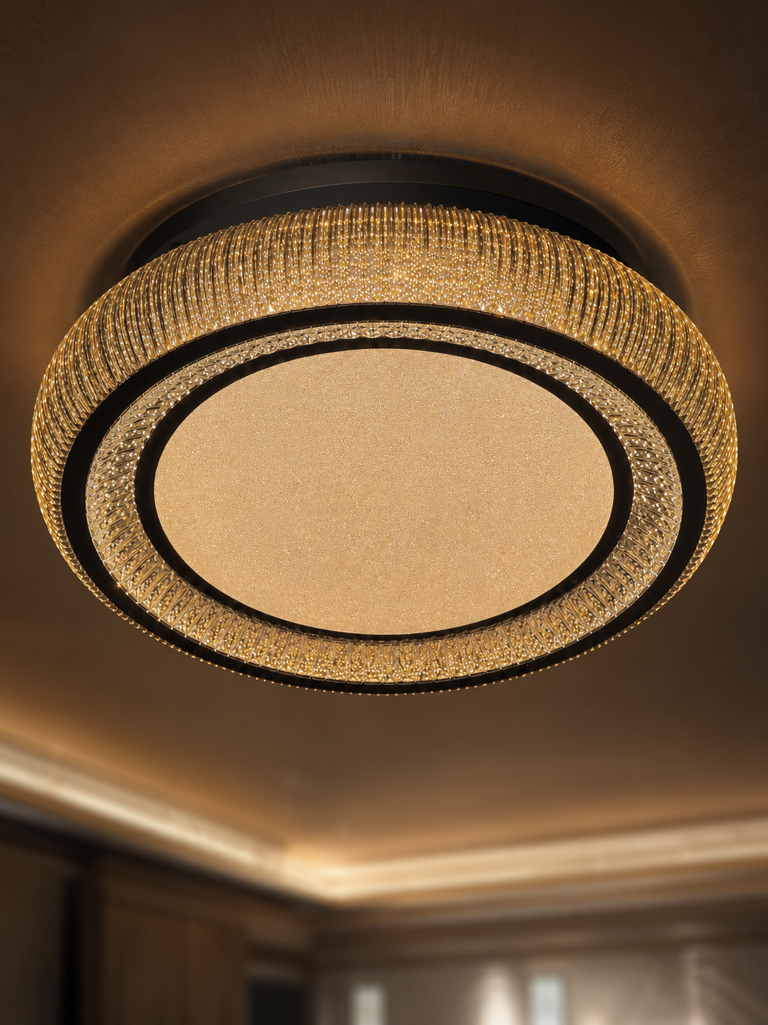 The Caelora Chandelier — Luxury Crystal Halo Ceiling Chandelier