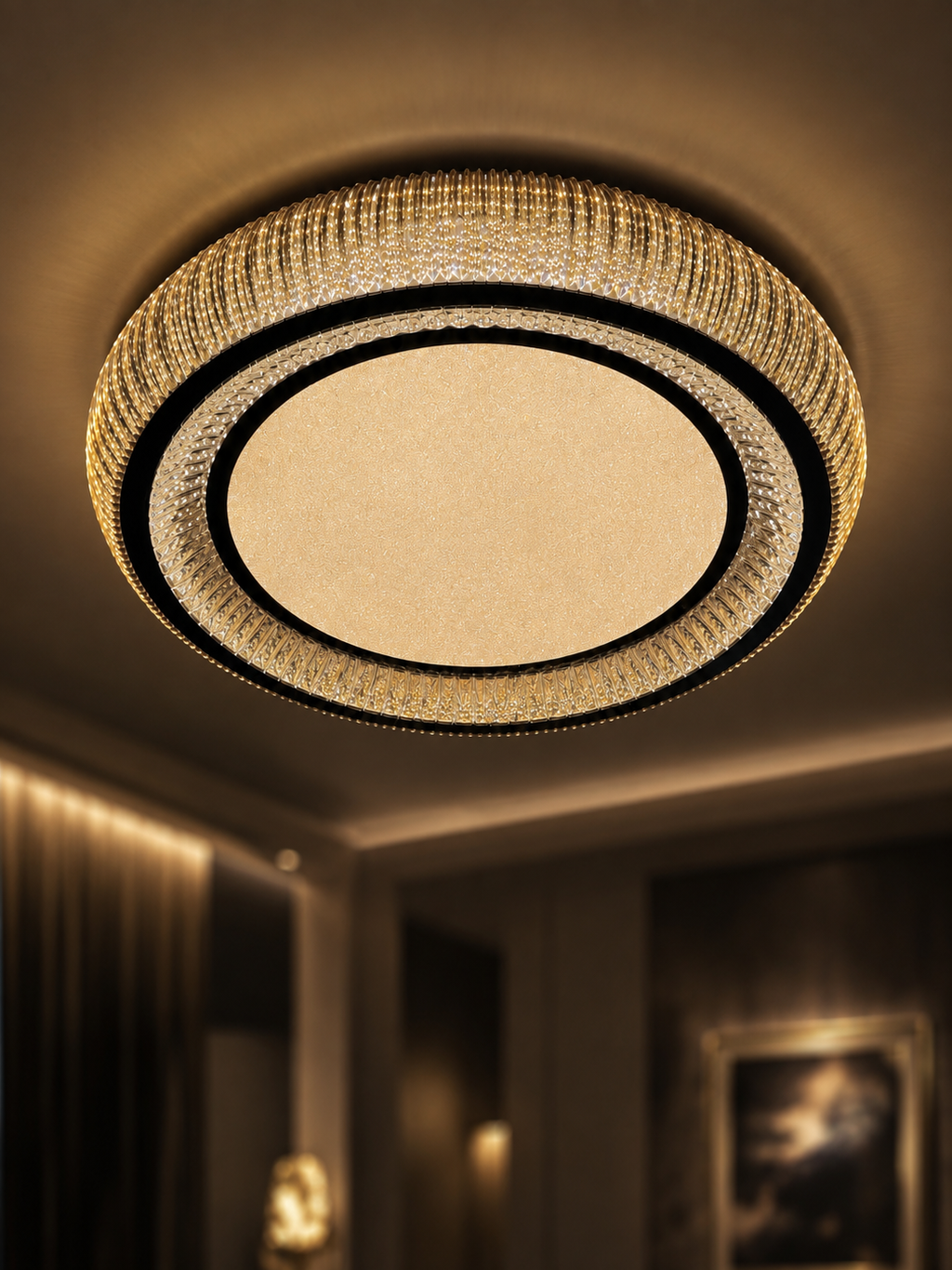 The Caelora Chandelier — Luxury Crystal Halo Ceiling Chandelier