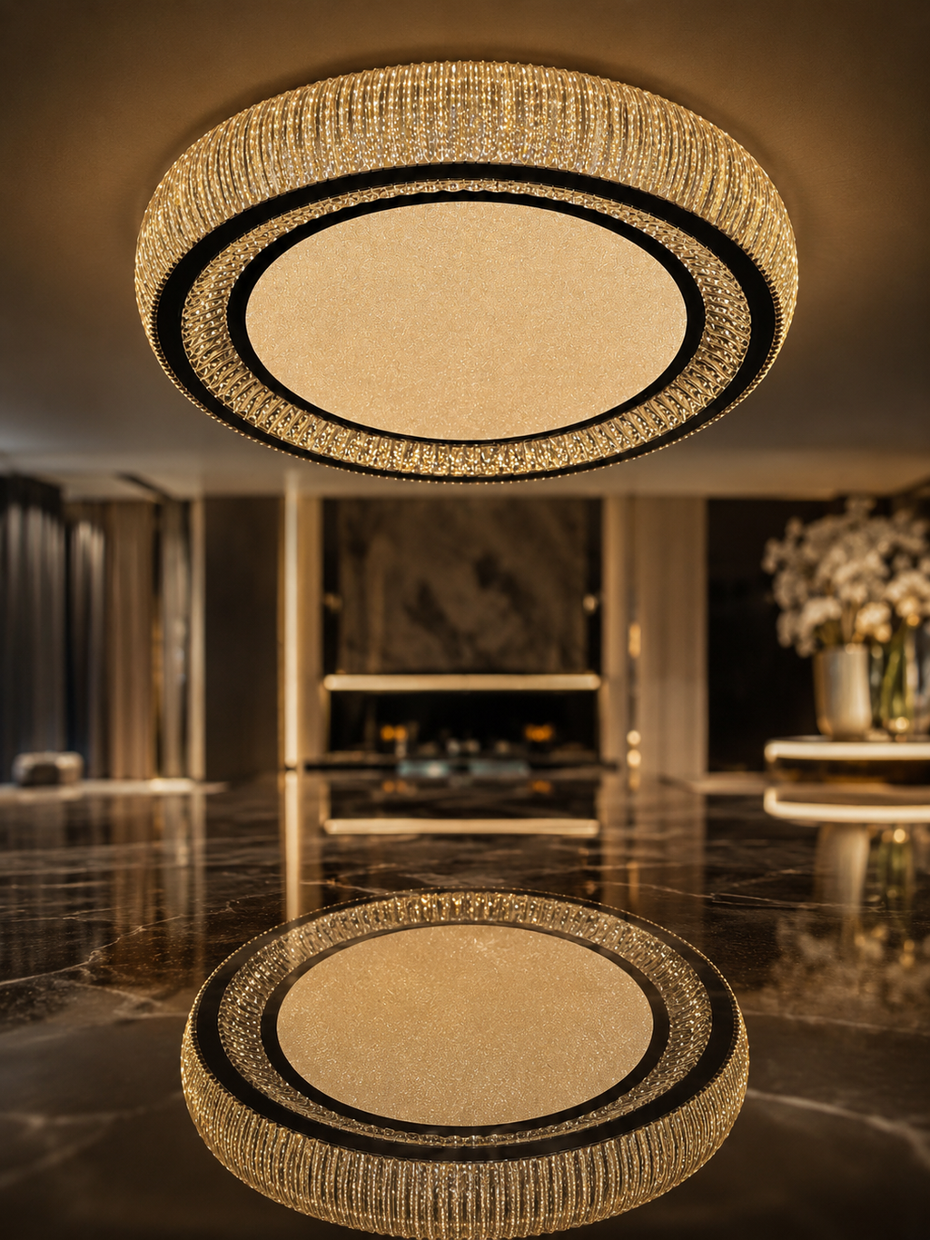 The Caelora Chandelier — Luxury Crystal Halo Ceiling Chandelier
