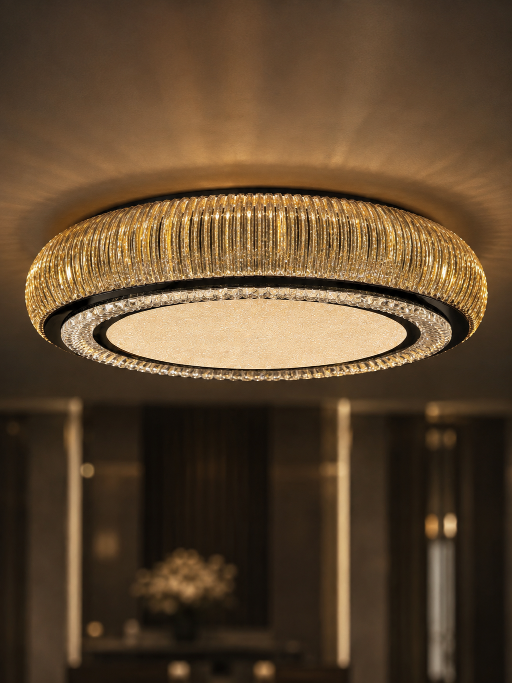 The Caelora Chandelier — Luxury Crystal Halo Ceiling Chandelier