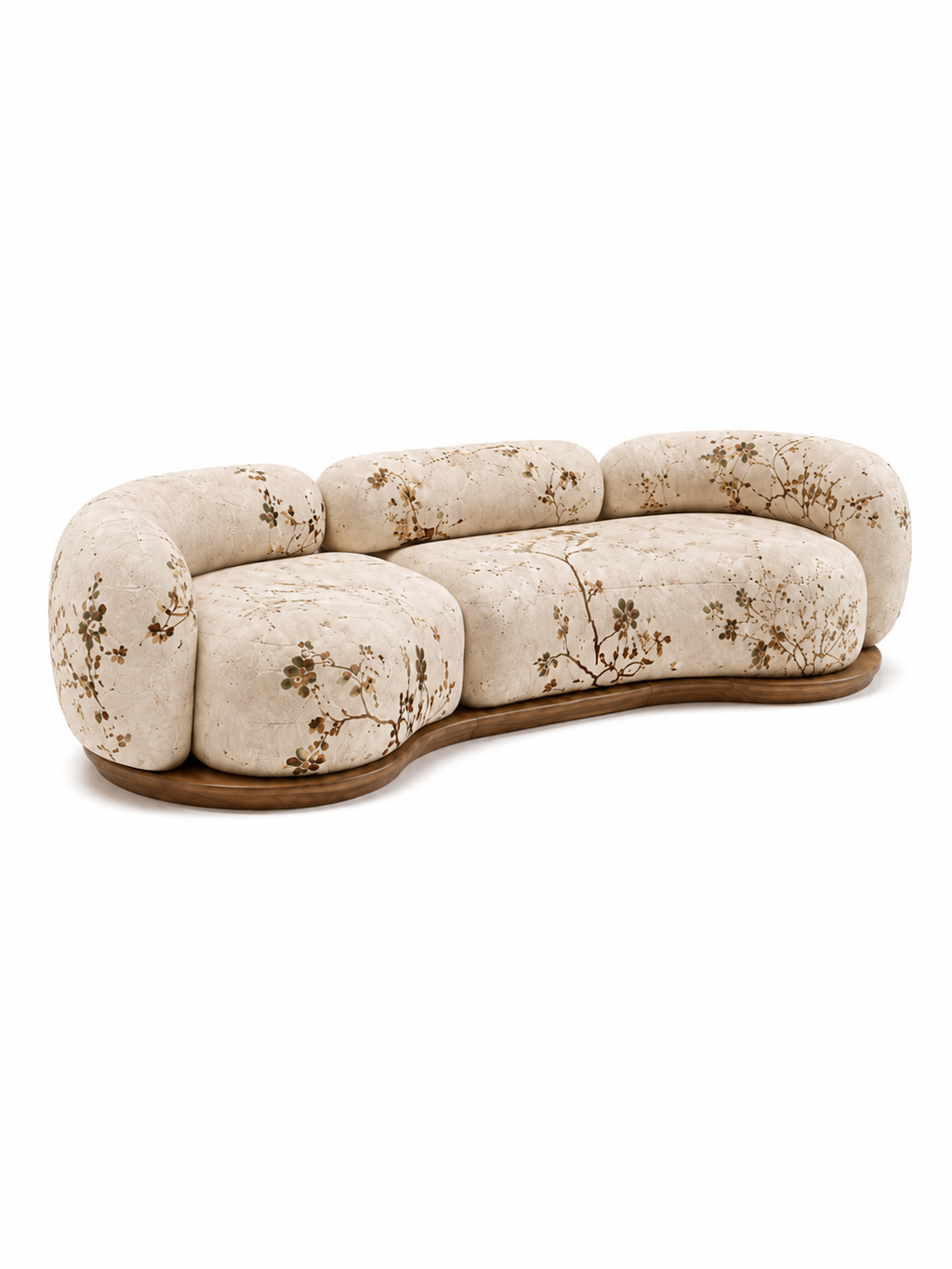 The Gavora Sofa — Luxury Botanical Curved 4 Seater Sofa