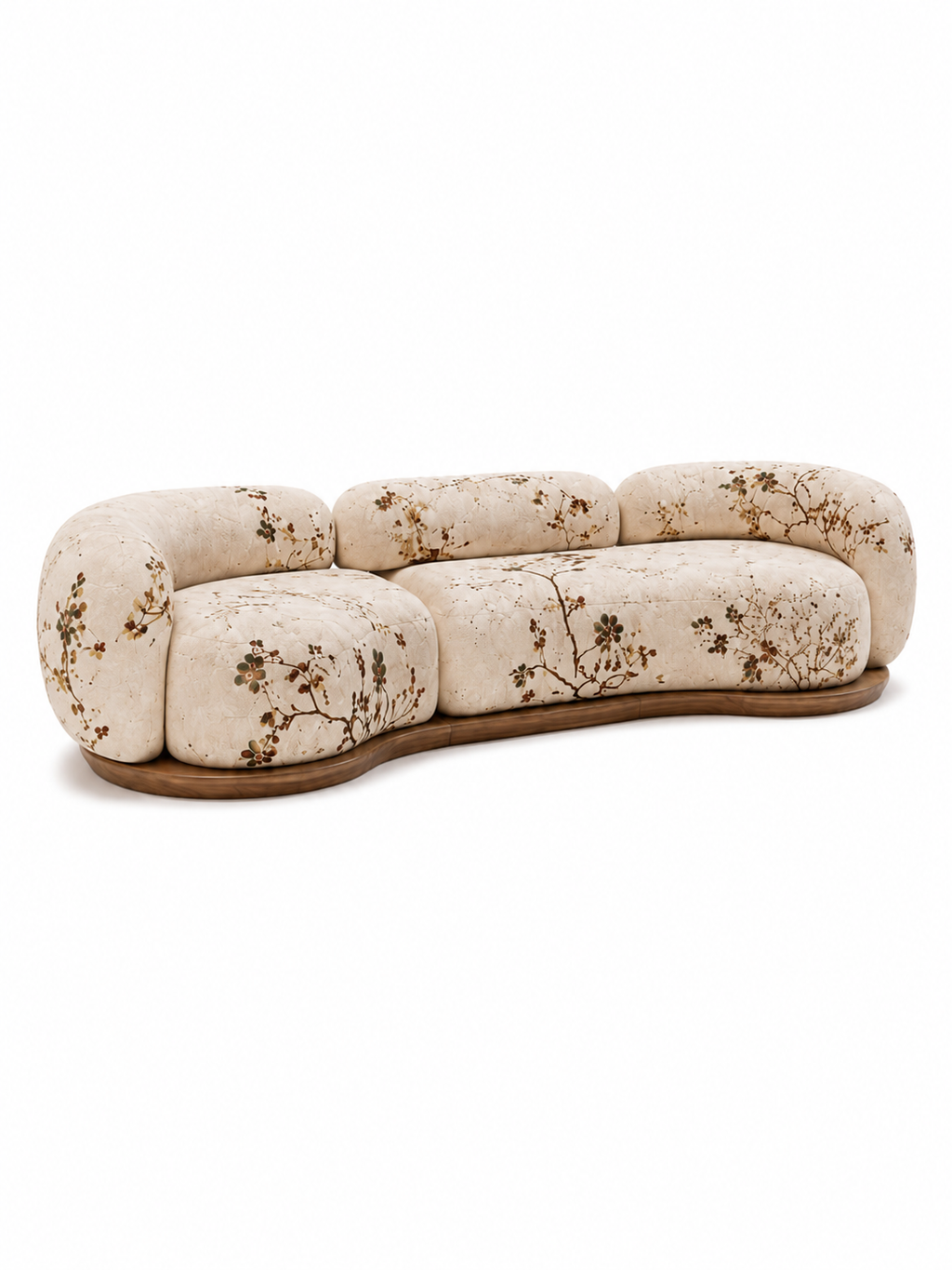 The Gavora Sofa — Luxury Botanical Curved 4 Seater Sofa