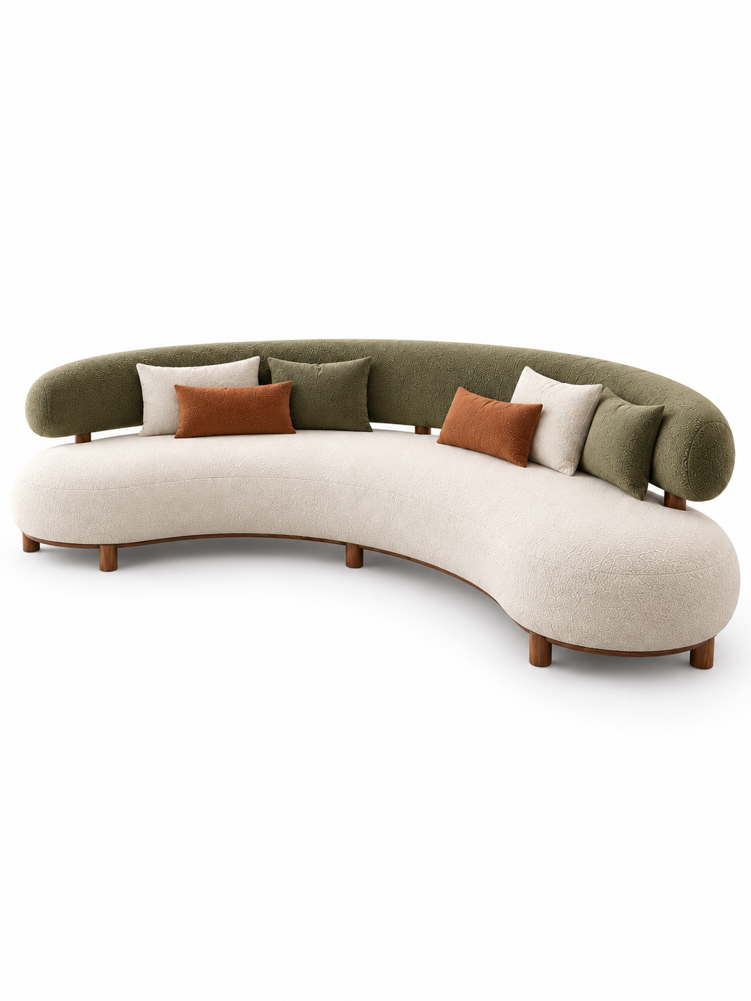 The Crelora Sofa — Luxury Modern Curved 5 Seater Bouclé Fabric Sofa