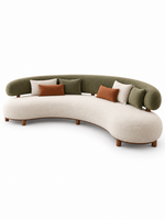 The Crelora Sofa — Luxury Modern Curved 5 Seater Bouclé Fabric Sofa