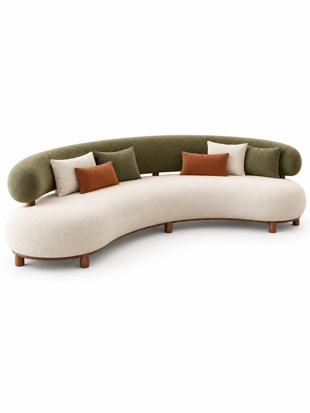 The Crelora Sofa — Luxury Modern Curved 5 Seater Bouclé Fabric Sofa