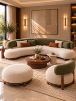 The Crelora Sofa — Luxury Modern Curved 5 Seater Bouclé Fabric Sofa