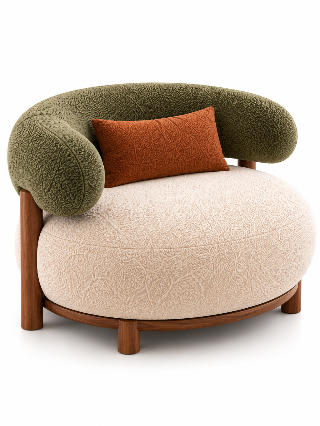 The Crelora Sofa — Luxury Modern Curved 5 Seater Bouclé Fabric Sofa