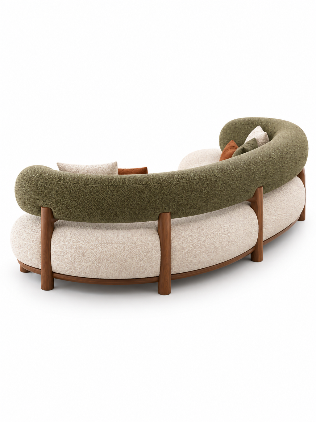 The Crelora Sofa — Luxury Modern Curved 5 Seater Bouclé Fabric Sofa