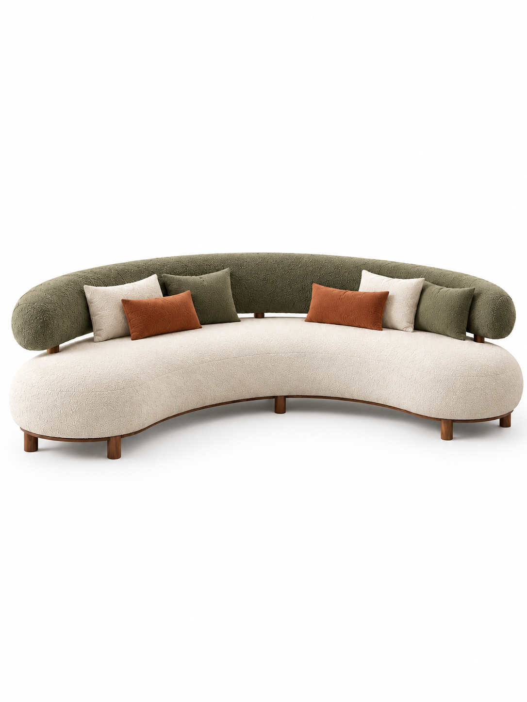 The Crelora Sofa — Luxury Modern Curved 5 Seater Bouclé Fabric Sofa