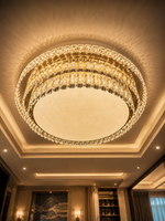 The Kalyvane Halo Chandelier — Luxury Crystal Flush Mount Ceiling Light