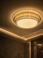 The Kalyvane Halo Chandelier — Luxury Crystal Flush Mount Ceiling Light