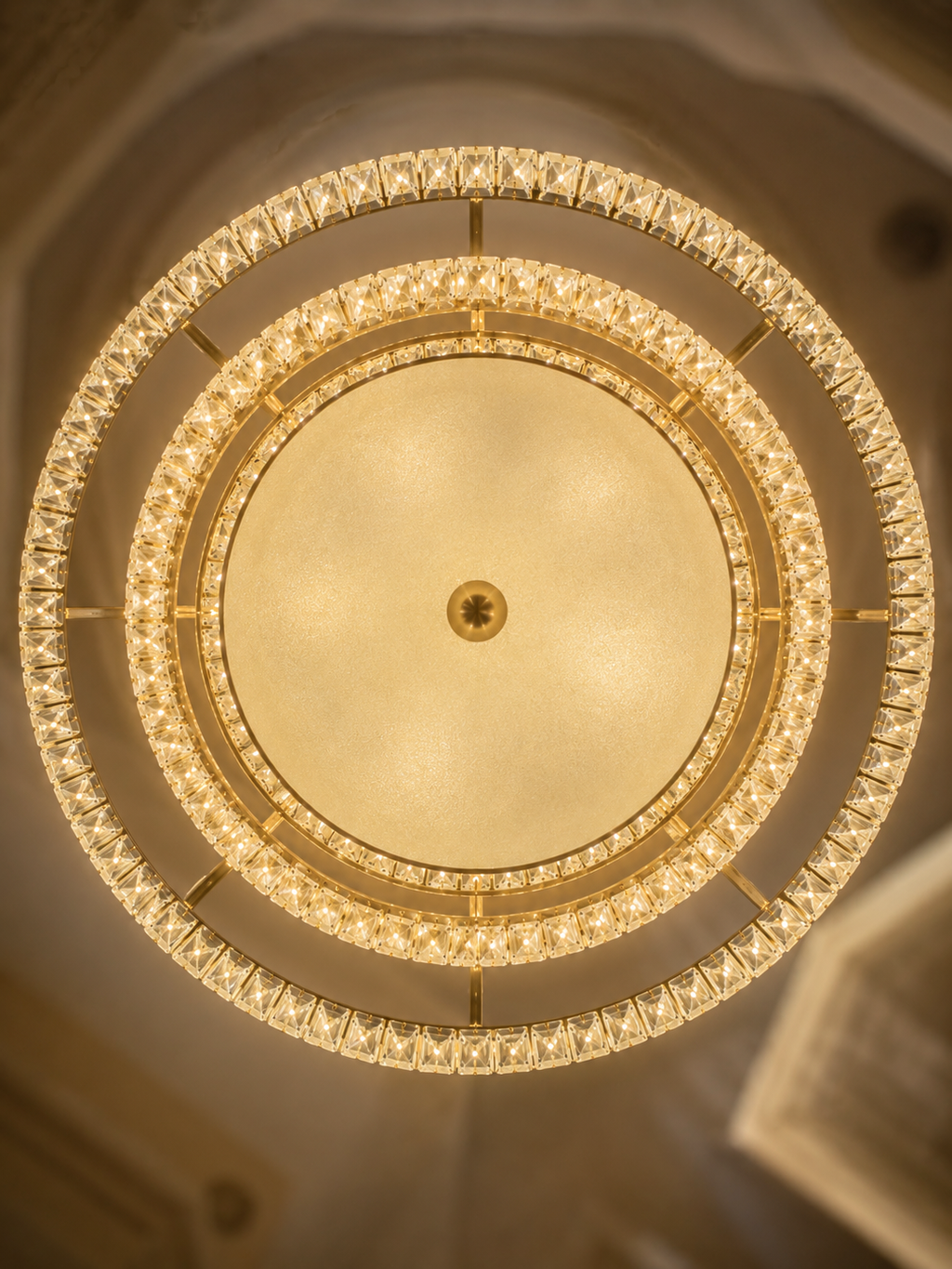 The Kalyvane Halo Chandelier — Luxury Crystal Flush Mount Ceiling Light
