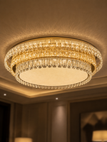 The Kalyvane Halo Chandelier — Luxury Crystal Flush Mount Ceiling Light