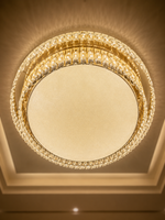 The Kalyvane Halo Chandelier — Luxury Crystal Flush Mount Ceiling Light