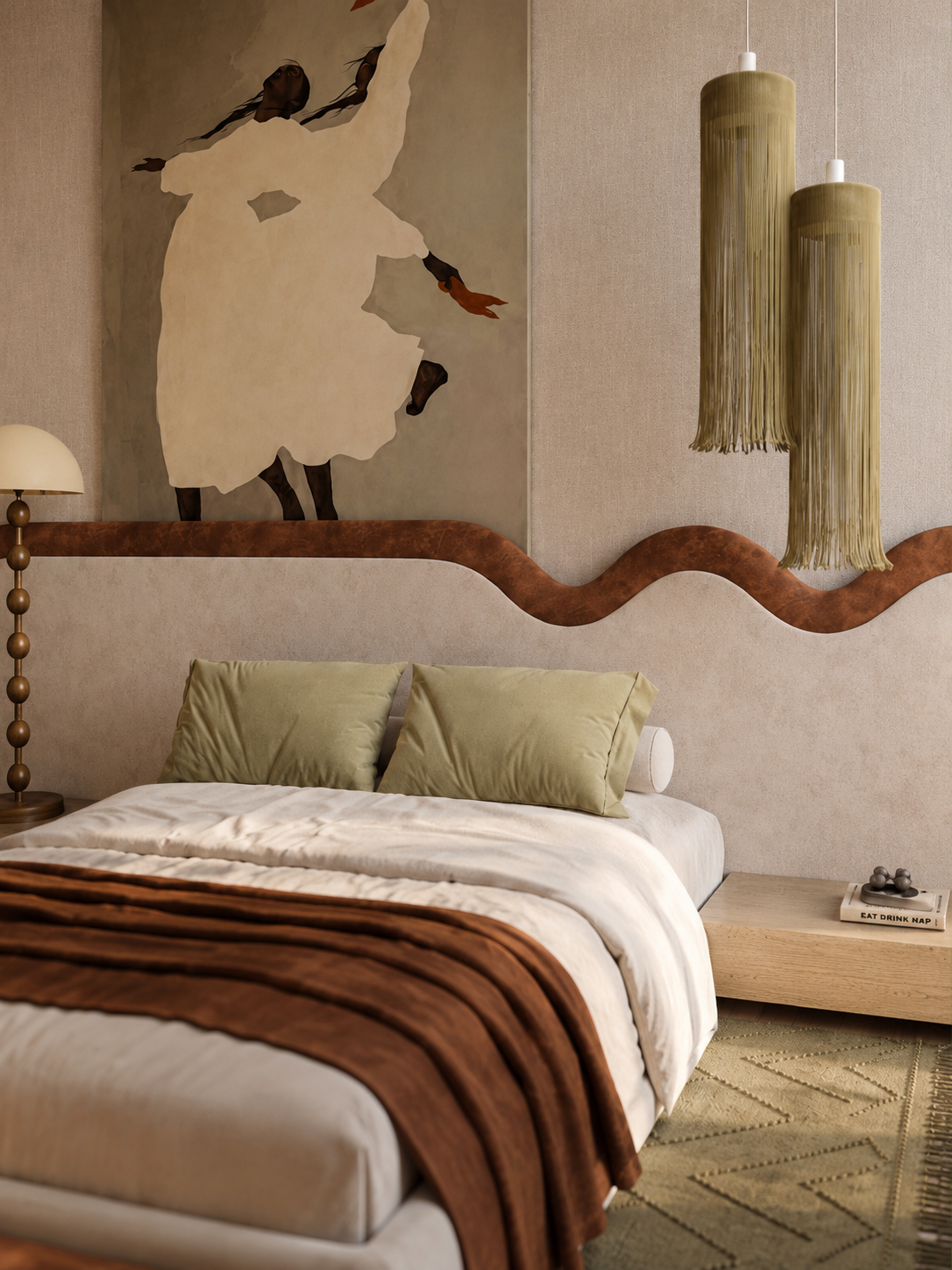 The Valmora Bed — Luxury Curved Headboard Contemporary Bed
