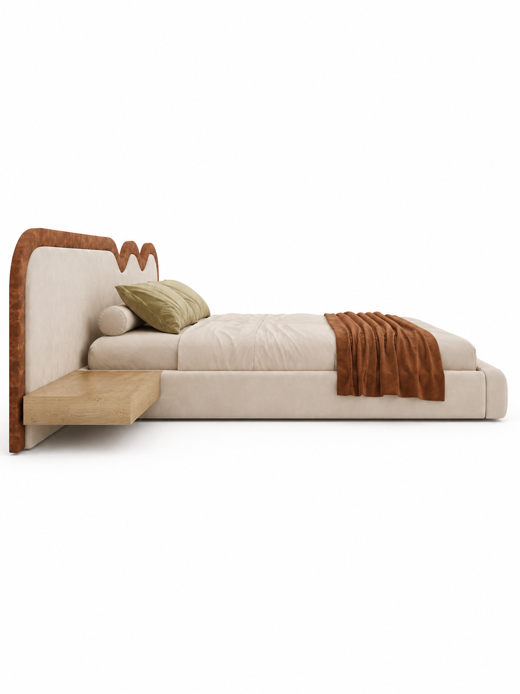 The Valmora Bed — Luxury Curved Headboard Contemporary Bed