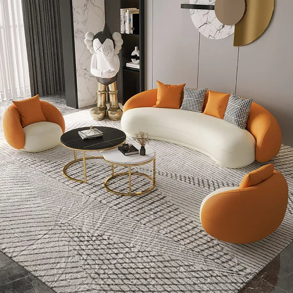 Caroline Modern Gold & Black 2-Piece Round Nesting Coffee Table Set