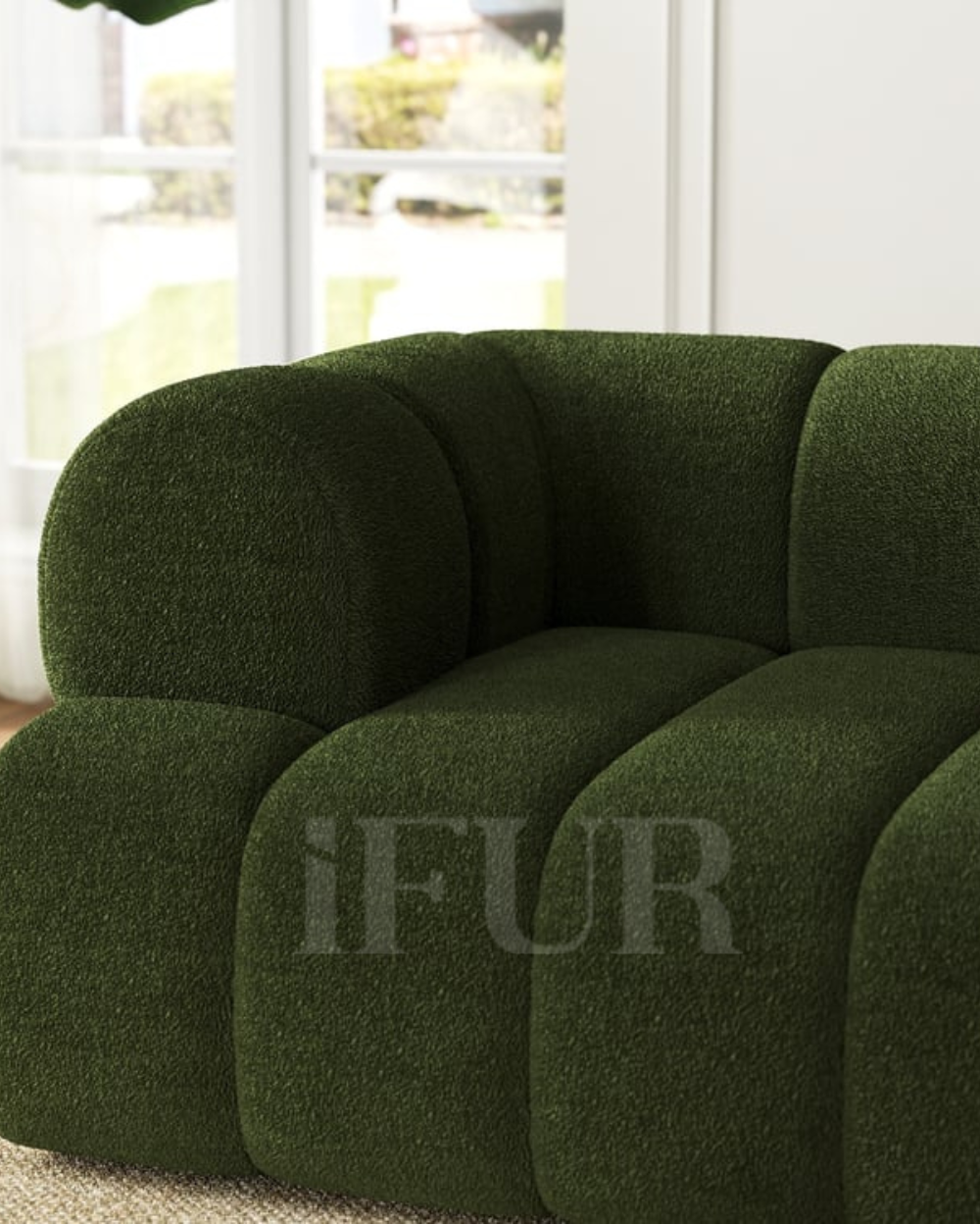 Arboria Chill 3 Piece Channel Chenille Velvet Sectional Sofa