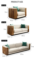 Fila Modern Faux Leather Off White Sofa Set