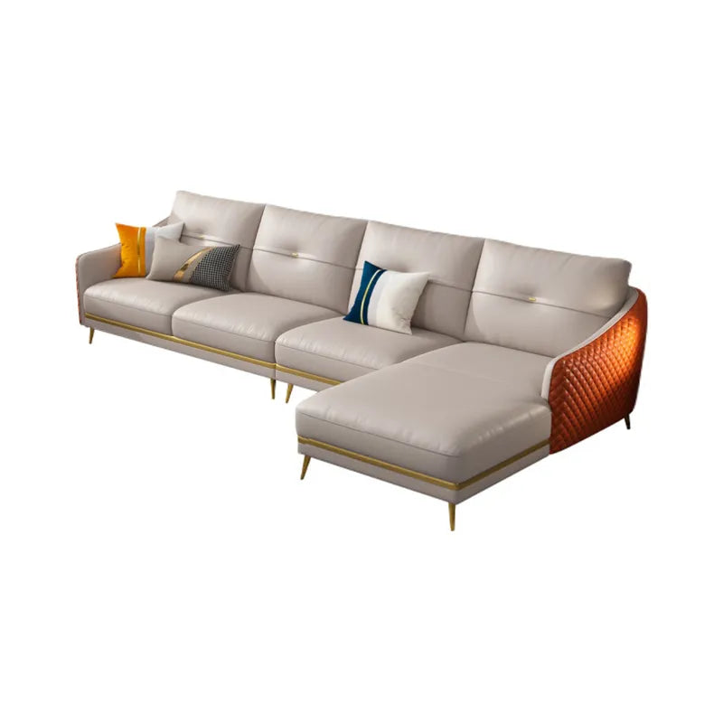 Crystal Modern Beige L-Shaped Corner Sofa