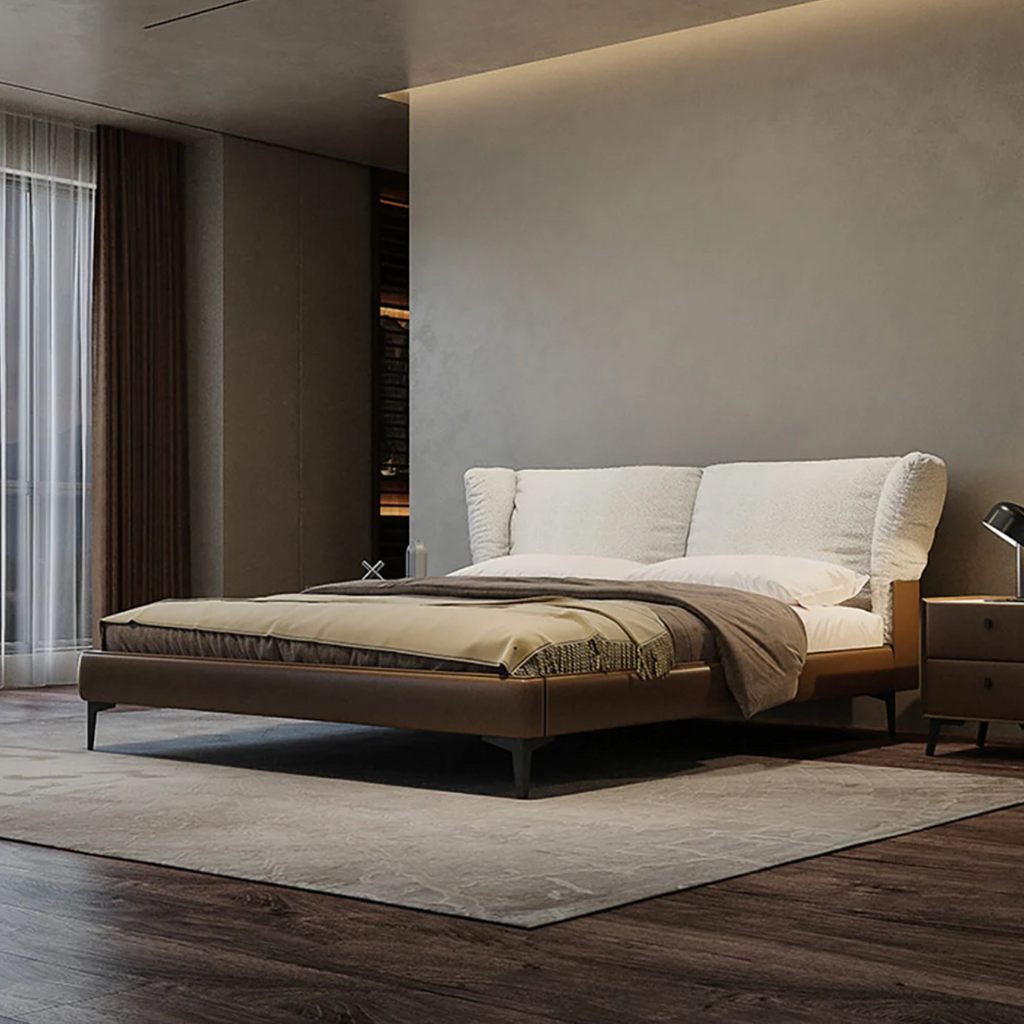 Mocha Modern Minimalist Dual Color Bed With Storage